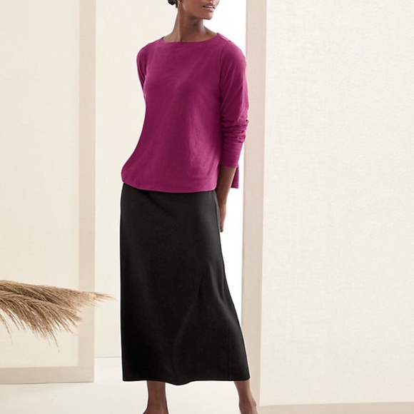 EILEEN FISHER Stretch-Jersey Midi Skirt - Picture 2 of 5